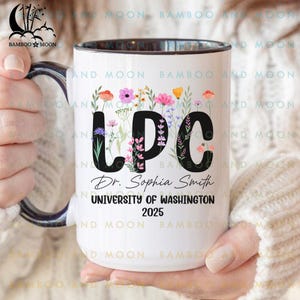 Personalized LPC Grad Mug, LPC Therapist Gifts Counselor Mug, Licensed Professional Counselor Gifts TH0967-7