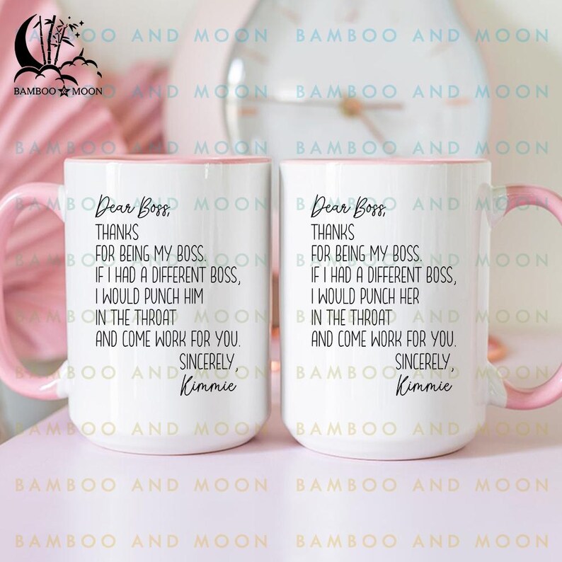 Personalized Dear Boss Mug, Funny Boss Appreciation Gift, Coworker ...