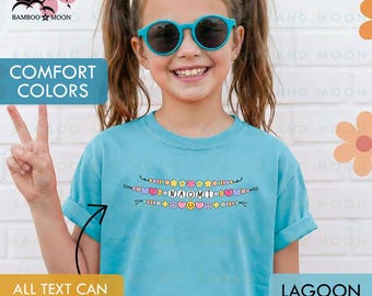 Personalized Back To School Comfort Colors Youth Shirt, Friendship Bracelet Kid Name Shirt TH2832-4