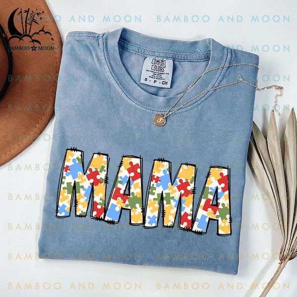 Personalized Autism Mama Puzzle Shirt, Mama Autism Shirt, Autism Mom Shirt, Autism Awareness Shirt TH0609