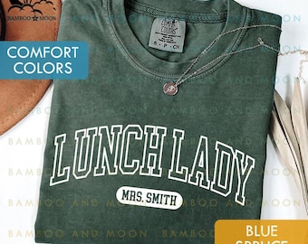 Personalized Lunch Lady Name Shirt, Lunch Lady Team Shirts, Lunch Lady Gift, Customized Name Lunch Lady Shirt Gift TH1370-4