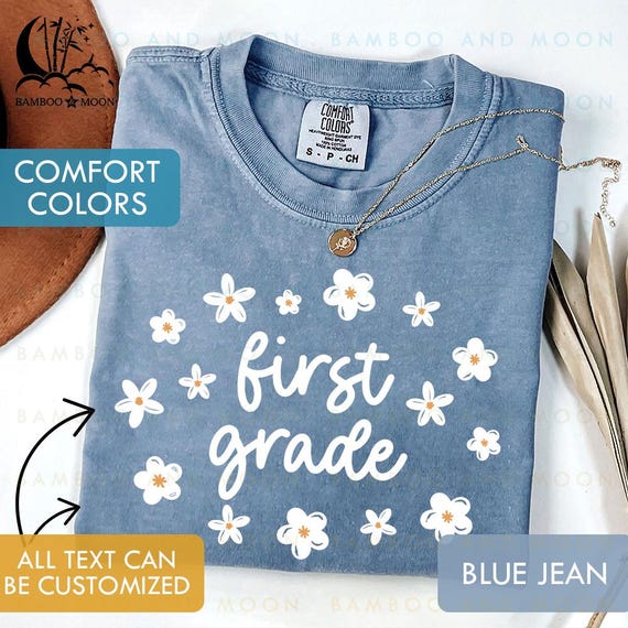 Personalized First Grade Shirt, Comfort Colors Daisy Flower 1st Grade Shirt, Sweatshirt, Gift For New Teacher, Back to School TH2871