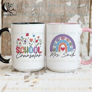 Personalized Flower School Counselor Mug, Counselor Gift TH1080