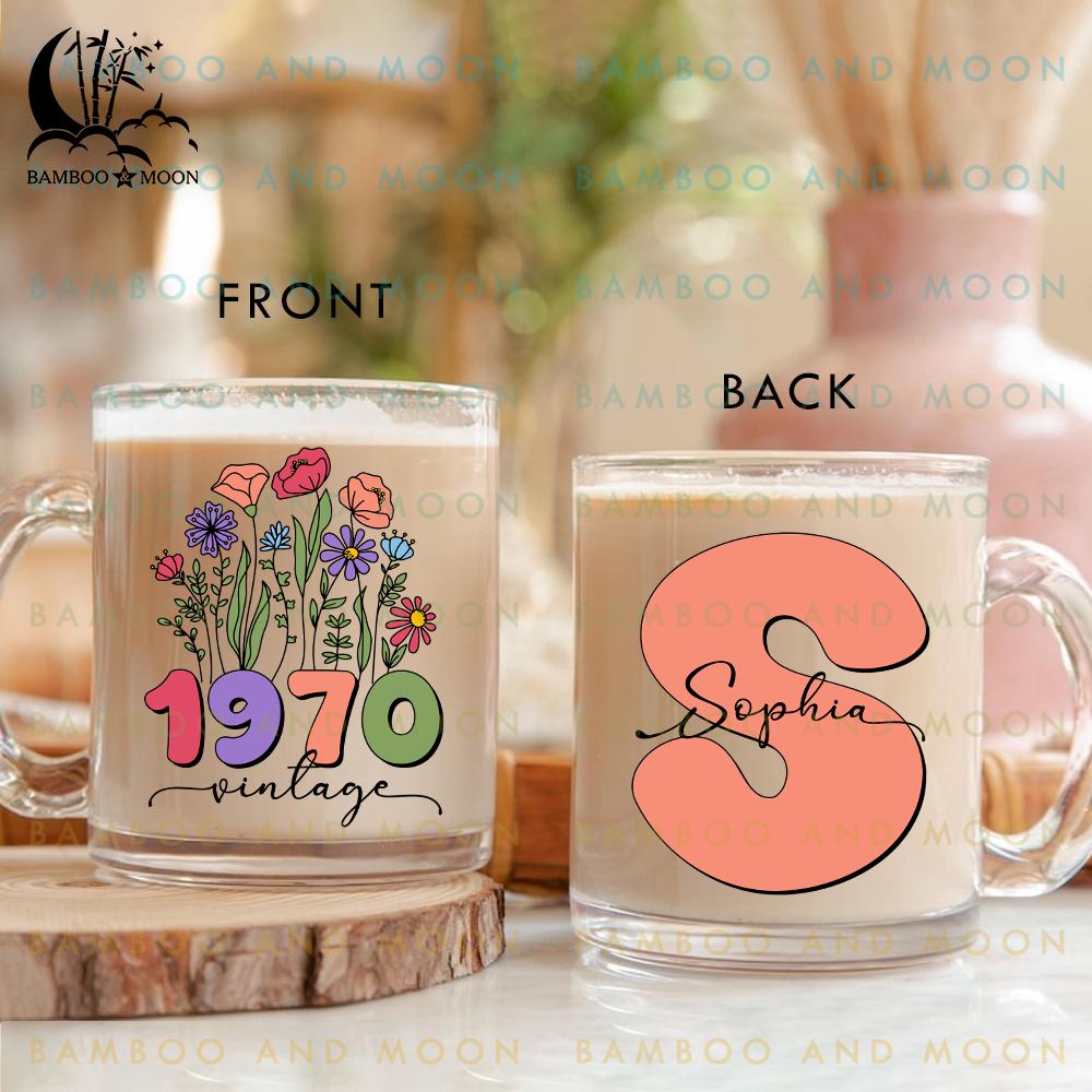 Tazza Regalo 55° Compleanno Donna - 330 Ml Con Scritta 1970 Vintage, Idea Simpatica Per Festa, Stampata Su Due Lati