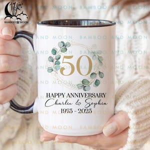 Personalized 50th Anniversary Mug, Custom 50th Anniversary Gift, 50th Anniversary Gift For Parents, 50th Anniversary Cup  TH1455