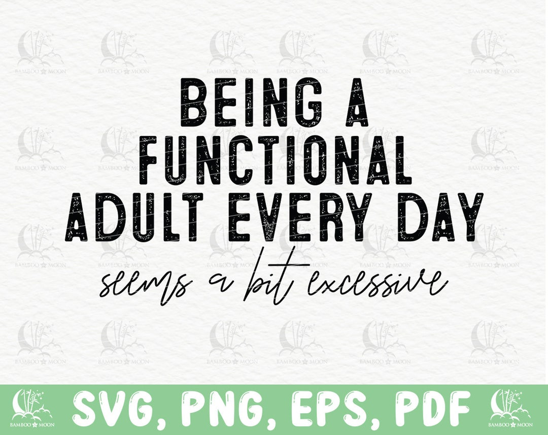 AWSICE Make-up Tasche „Being A Functional Adult“ – Geschenk Für Frauen, Aus Baumwolle & Leinen, Ca. 24x18x4 Cm