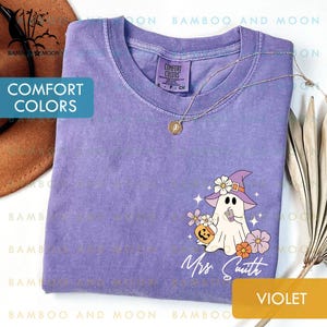 Personalized Сute Ghost Coffee Comfort Colors Shirt, Сute Little Ghost Iced Coffee Shirt, Boo Ghost Shirt, Ghost Coffee Shirt TH1639