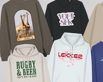 South African Hoodies & Sweaters: Dtg Print, Certified Organic Cotton, Recycled Polyester, Lekker Braai Voetsek Illustration, Oversized