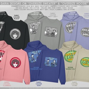 Sick Sad Tshirts, Hoodies and Sweaters: Dtg Print, Organic Cotton, Recycled Polyester, Grunge 90s Cartoon Illustration, Human Made Art image 8