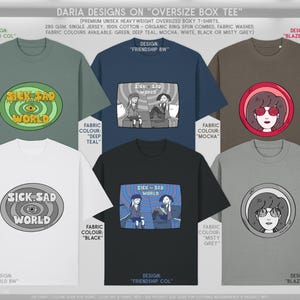 Sick Sad Tshirts, Hoodies and Sweaters: Dtg Print, Organic Cotton, Recycled Polyester, Grunge 90s Cartoon Illustration, Human Made Art image 7