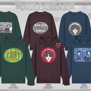 Sick Sad Tshirts, Hoodies and Sweaters: Dtg Print, Organic Cotton, Recycled Polyester, Grunge 90s Cartoon Illustration, Human Made Art image 6
