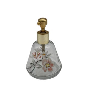 Hand Painted Floral Mid Century Perfume Bottle
