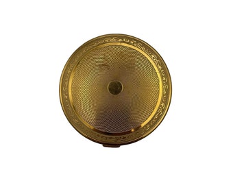 Art Deco Vanity Fair Brass Compact