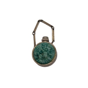 Silver and Teal Perfume Bottle Pendant