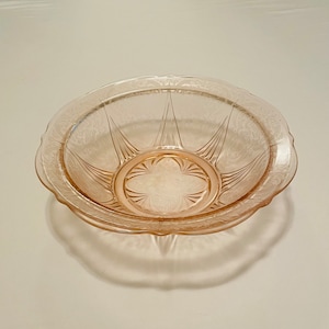 Hazel Atlas Royal Lace Pink Glass Bowl