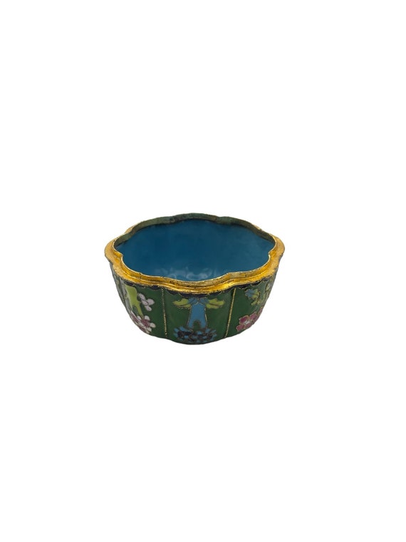 Chinese Cloisonné Style Enamel Pumpkin Trinket Box - image 2