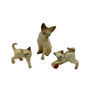 Vintage Set of 3 Plastic Cats