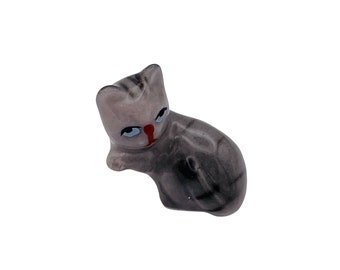 Vintage Ceramic Grey Kitten Figurine