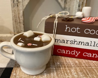 Christmas Hot Cocoa~ Peppermint~ Hot Chocolate~ Fake Bake~ Tiered Tray Decor~ Holiday Decor~ Faux Sweets~ Mini Mug~ Photo Prop