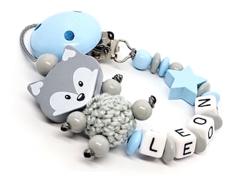 Personalized baby gift with name – individually designed pacifier chain for girls & boys – gift for birth or christening