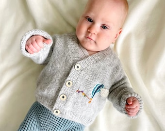 Knitted cardigan, handmade, alpaca wool, baby jacket, baby cardigan, handknitted cardigan, knitted jacket