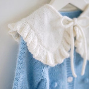 Knitted collar, handmade, girls' clothes, cute, angora, merino wool, cotton, collar image 6