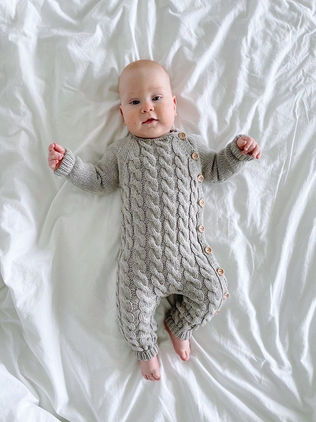 Handknitted Wool Jumpsuit, Merino Wool, Knitted Overall, Onesie, Baby