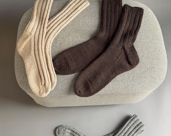 Handmade Wool Socks: Knitted Socks, Women’s Socks, Ribbed Socks