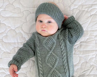 Knitted kid sweater, 100% merino wool, soft and cosy sweater, newborn clothes, sizes from 3-6 months up to 6 years old, handmade, unisex