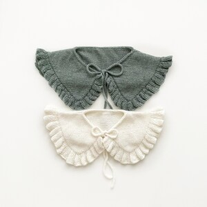 Knitted collar, handmade, girls' clothes, cute, angora, merino wool, cotton, collar image 2