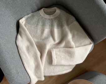 Hand-Knitted Merino Wool Blouse: Silk Mohair Sweater