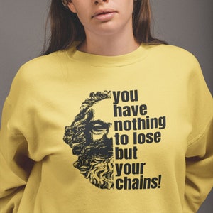 Karl Marx Quote - Radical Leftist Clothing Art - Working Class Protest - Class War Anarchist Crewneck Sweatshirt