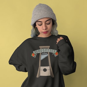 Leftist Guillotine Revolution - Anti Capitalism Logo - Anti Capitalist DSA Art - Left Wing Protest Crewneck Sweatshirt