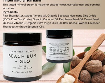 Getönte natürliche Sonnenbalsam-Mineralcreme für Outdoor-Outfit, täglichen Gebrauch und Sommeraktivitäten.