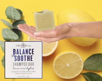 Balance und beruhigen Lemon & Eucalyptus Shampoo Bar Wholistic