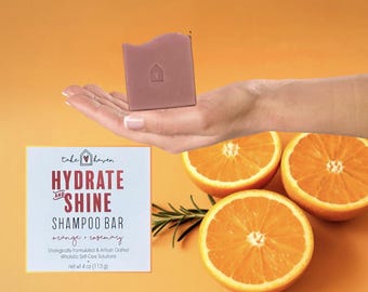 Hydrate and Shine Shampoo Bar Orange & Rosemary Wholistic Self care