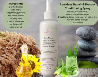Sea Moss Reparatur & Schutz Conditioner Spray 8oz. Feuchtigkeitsspender Entwirren Rekonstruiert