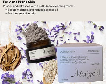 Merigold Lavendel Reishi Gesichtsmaske Ganz natürliche Organische Beruhigende Schutzwirkung