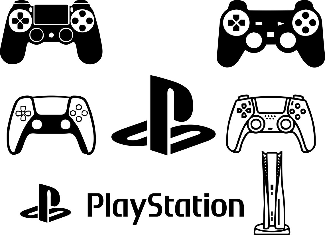 Console Controller Svg File Set PS5 Svg PS4 Stickers Etsy UK