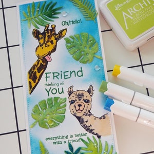 handmade card giraffe