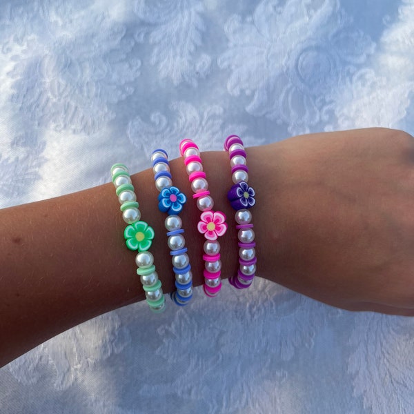 Colorful floral bracelets