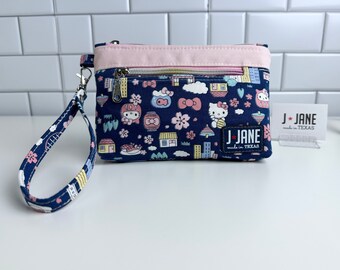 Hello Kitty Wristlet Zipper Pouch with Wrist Strap