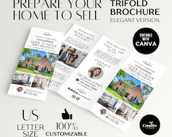 Prepare Your Home for Sale Brochure Getting Your Home for Sale Real Estate Prep Trifold Staging To Sell Real estate stats selling your home