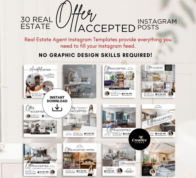 Offer Accepted Real Estate Social Media Posts Instagram Posts & Stories ...