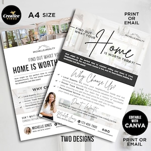 Plantilla de Canva para folleto de valor de vivienda inmobiliaria, folleto de agricultura inmobiliaria, folleto de valor de vivienda para agente inmobiliario, folleto de venta de valor de vivienda, plantillas de Canva