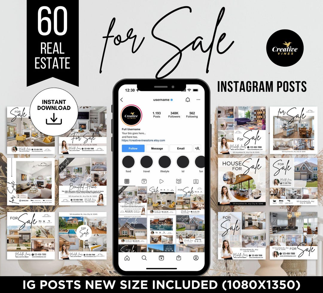 Real Estate for Sale Instagram Posts Real Estate Social Media Listing ...