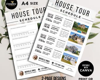 Real Estate Flyer, Home Tour Schedule, Realtor Flyer, Real Estate Flyer, House Showing Flyer, Real Estate Marketing, Lead Generating Canva