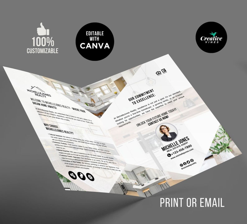 Luxury Real Estate Introduction Brochure Agent Bio Brochure Luxury ...