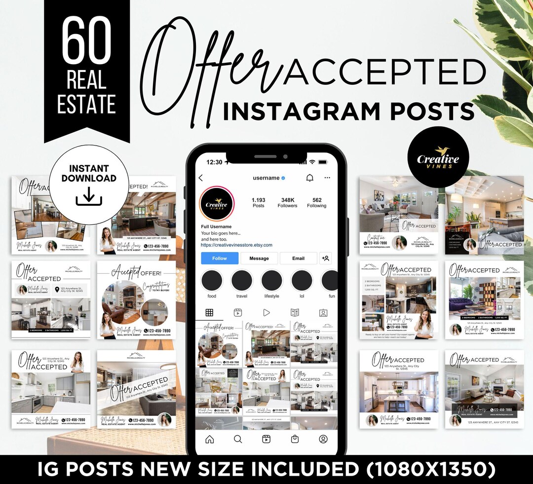 Offer Accepted Real Estate Instagram Post Offer Accepted Instagram Post ...