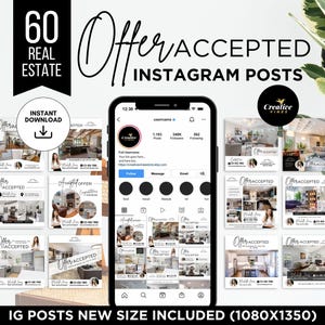 Angebot angenommen Instagram Instagram Post Angebot angenommen Instagram Post Social Media Angebot angenommen Instagram Template Real Home Marketing